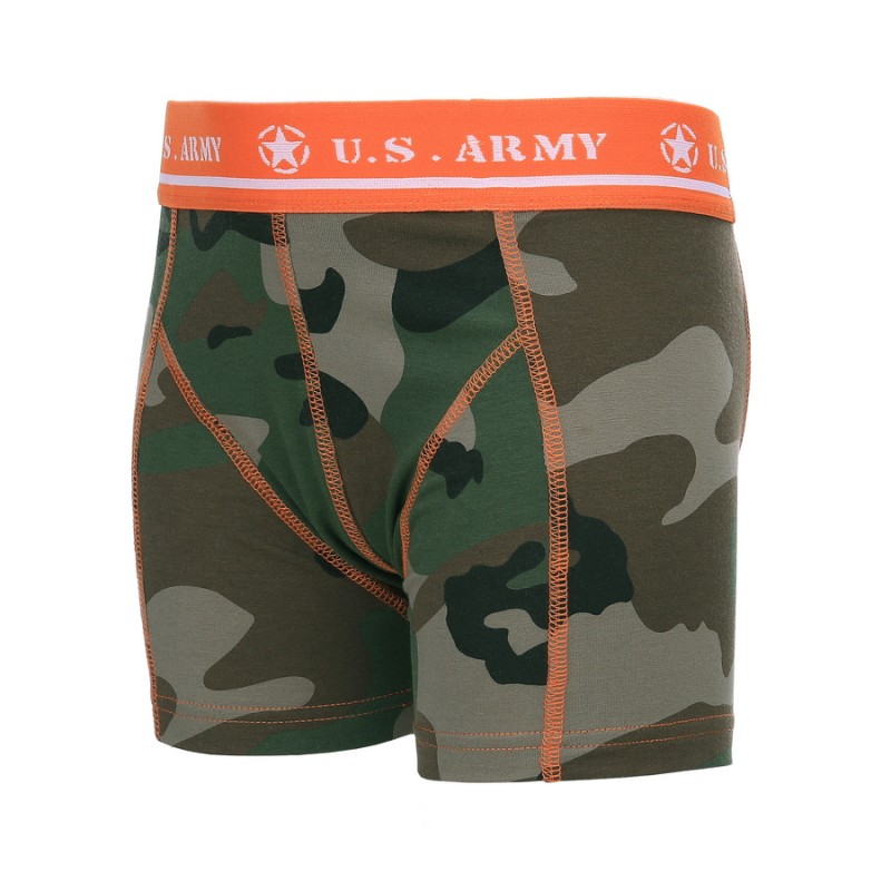 Woodland kinder boxershort met oranje U.S. army band