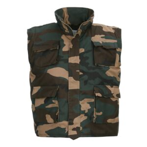 Kinder bodywarmer woodland camouflage