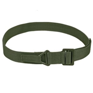 Groene tactical riem gemaakt van 100% nylon met een totale lengte van 130centimeter. Voorzien van velcro en metalen sluitingen