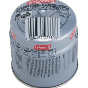 Gas cartridge, een mix van propaan en butaan in alle seizoenen te gebruiken van het merk coleman