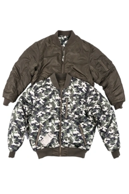 Olijf groene en urban camouflage ma-1 flight jacket reversible
