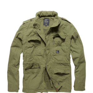 Olijf groene cranford jasje van het merk vintage industries