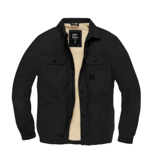 Zwarte vintage jas dean sherpa van het merk vintage industries