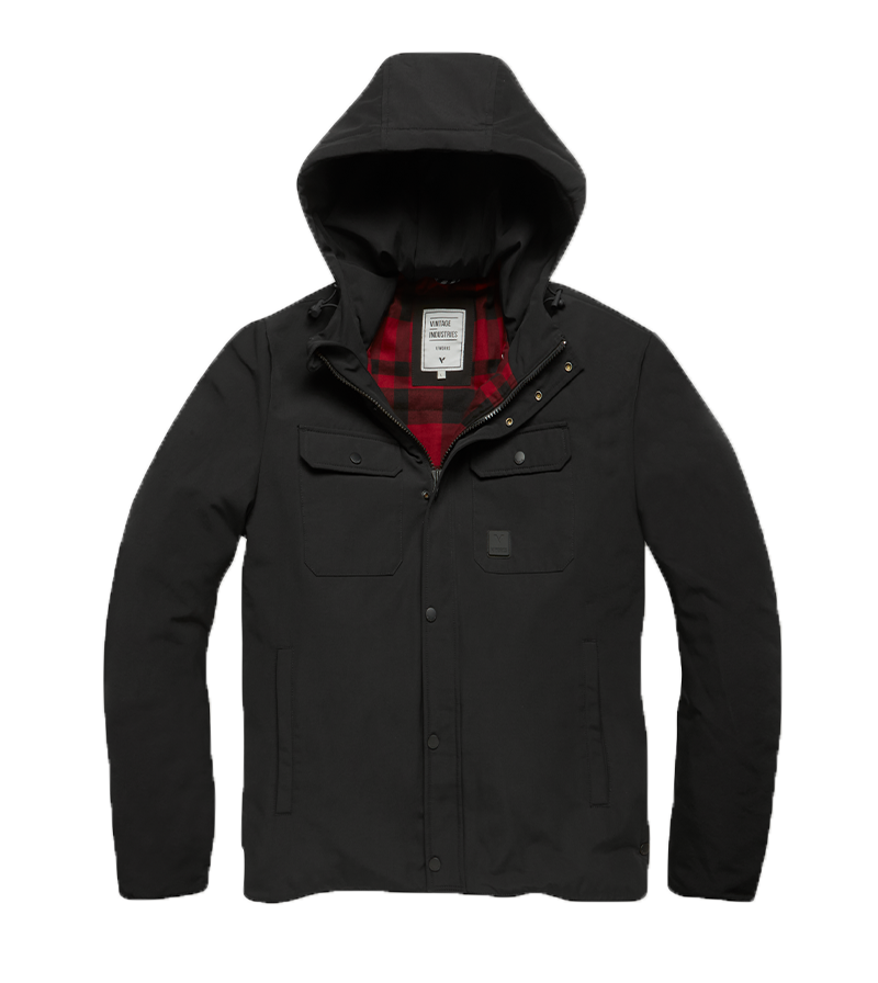 Zwarte vintage jas gareth van het merk vintage industries