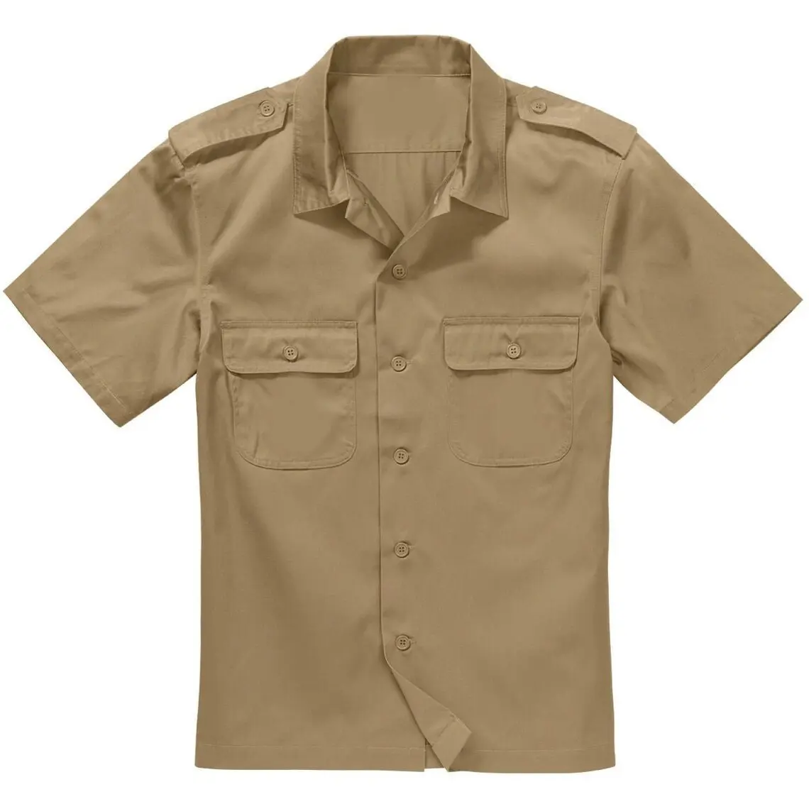 khaki leger blouse "oud model", KORTE mouw