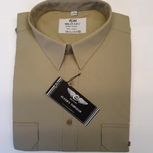 Khaki pilotenshirt / scoutinghemd met lange mouw