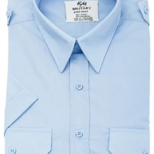 Licht blauwe pilotenshirt raf en wit korte mouw