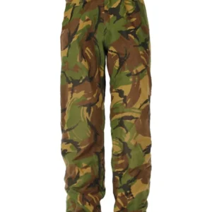 Woodland camouflage militaire gebruikte goretex regenbroek van de landmacht