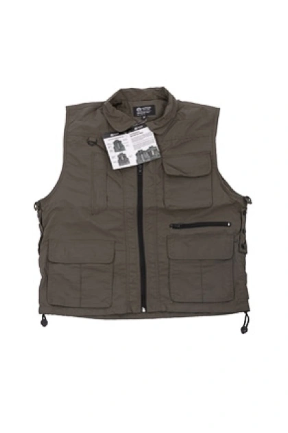 Olijf groene reporters bodywarmer vest met 10 zakken