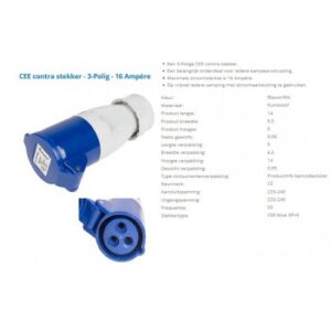 Camping stekker 3 polig cee contra stekker