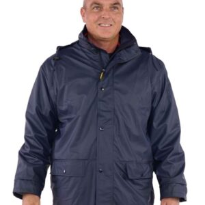 Donkerblauwe regenjas uppsala