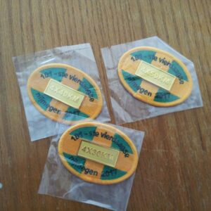 nijmeegse vierdaagse emblemen 2017 met de afstanden 4x40, 4x50, 4x30 kilometer