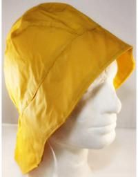 Gele zuidwester pvc voor regenachtig weer