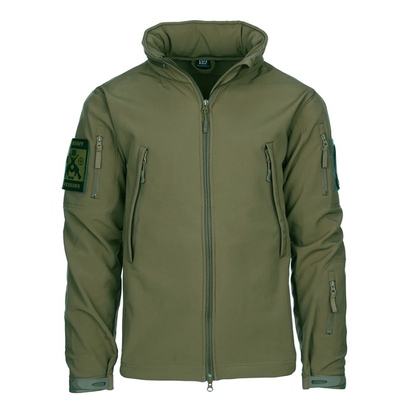 Olijf groene tactical softshell jack van het merk 101 inc