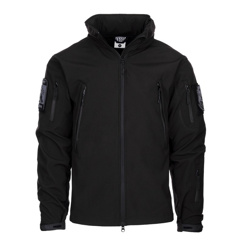Zwarte tactical softshell jack van het merk 101 inc