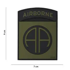 444130-5176 Embleem 3D PVC Airborne 82nd groen/bruin