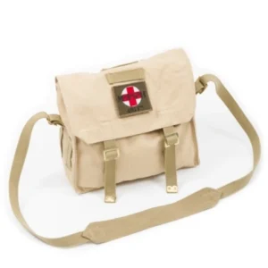Khaki pukkel militaire mash schoudertas met gnk logo erop