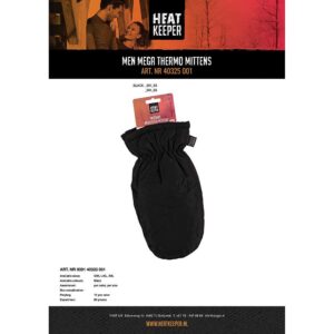 Zwarte heren mega thermo wanten van het mwrk heatkeeper