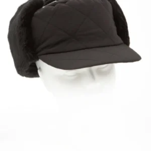 Zwarte bonte pet met flappen