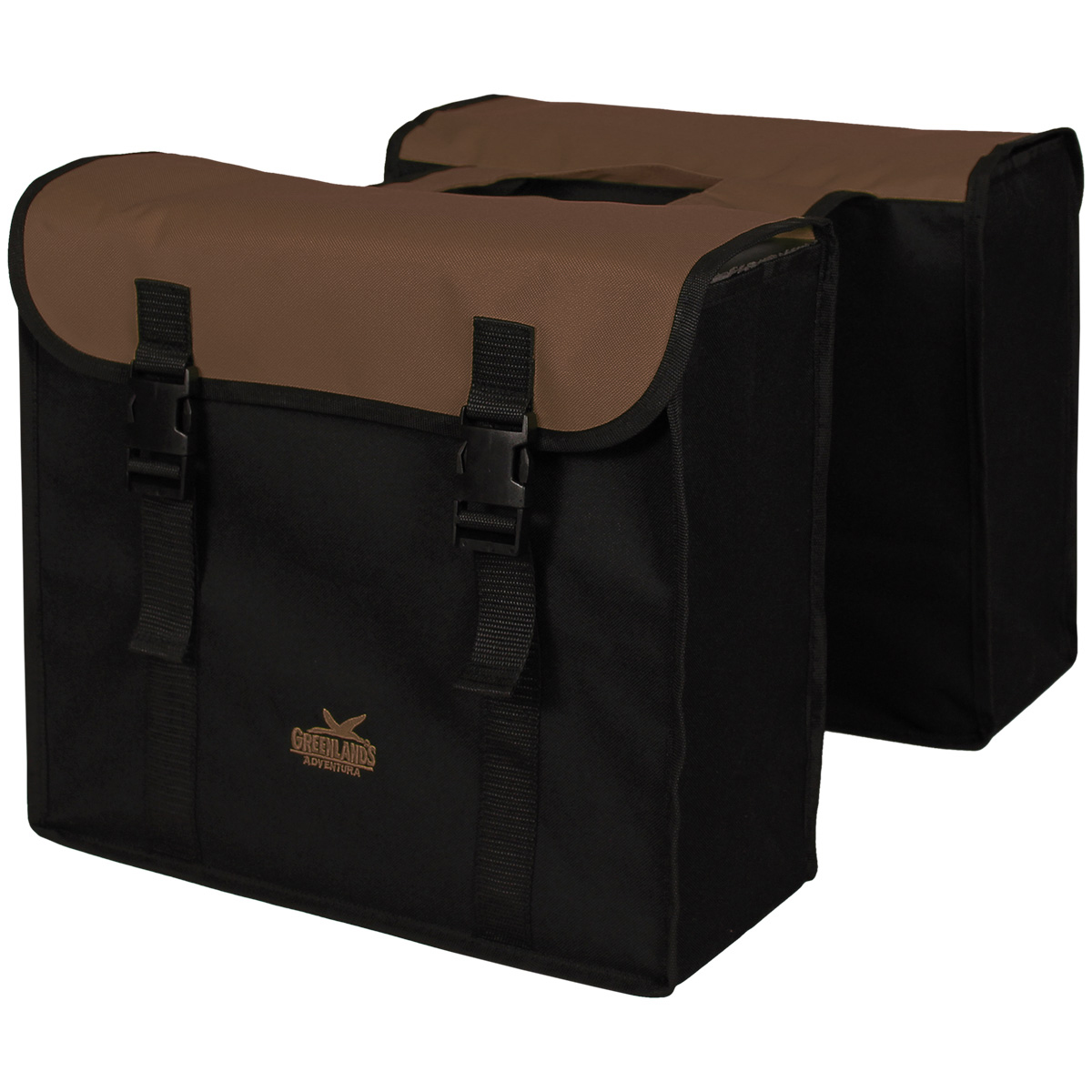 Fietstas dubbel zwart/bruin